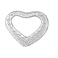 14K White Gold Floating Heart Pendant