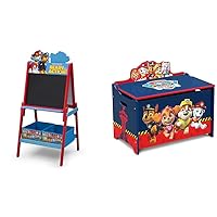 Wooden Double-Sided Kids Easel with Storage -Ideal for Arts & Crafts, Homeschooling and More - Greenguard Gold Certified, Nick Jr. PAW Patrol & Deluxe Toy Box, PAW Patrol