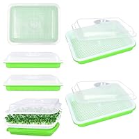 Senwow Seed Sprouter Tray with Lid 6 Pack, BPA Free Nursery Tray Seed Germination Tray Healthy Wheatgrass Seeds Grower & Storage Trays for Garden Home Office