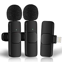Microphone for iPhone - Mini Microphone - Clip-on Microphones - Wireless Lavalier Microphone for iPhone iPad Plug-Play Microphone Video Recording, Live Stream, YouTube, TikTok (2 Pack) (FOR IPHONE)