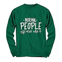 Normal People Scare Me Tops Tees Horror Women Men Heavy Cotton Long Sleeve tee Forest Green T-Shirt