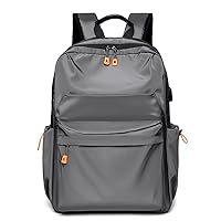 Men's Oxford Cloth Fabric Lightweight, Simple, Large-capacity Sports Backpack with USB Interface (Grey)
