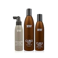 Surface Hair Curly Care Trio: Curls Shampoo and Conditioner PLUS Awaken Scalp Elxir. Maintains Curls while attending to Scalp health