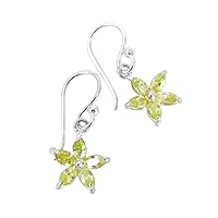 Sparkling Crystal Wild Flower Earrings, Light Green
