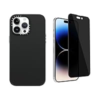 CASETiFY [Bundle] Impact Case for iPhone 14 Pro Max - Matte Black Screen Protector for iPhone 14 Pro Max Privacy Tempered Glass