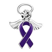 Purple Ribbon Awareness Pins/Bulk Wholesale Pack Pins – Purple Ribbon Pin for Alzheimer’s, Domestic Violence, Epilepsy, Pancreatic Cancer, Lupus, Crohn’s Disease Awareness - Perfect for Support Groups, Gift Giving and Fundraising