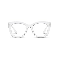 Peepers by PeeperSpecs Women's Center Stage Soft Square Blue Light Blocking Progressive Reading Glasses, Clear, 51 + 1.5