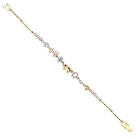 14ct Yellow Gold White Gold and Rose Gold Lucky Bracelet Jewelry for Women