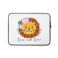 Rise and Roar Lion with Flowers Laptop Sleeve