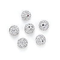 50pcs Adabele AA+ Grade Suncatcher Crystal Rhinestone Pave Loose Beads 8mm Clear White Polymer Clay Disco Spacer Ball Compatible with Shamballa All Other Jewelry Making DB8-W1