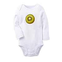 Fruit Kiwi Cute Novelty Rompers, Newborn Baby Bodysuits, Infant Jumpsuits Graphic Outfits, Long Sleeves Clothes