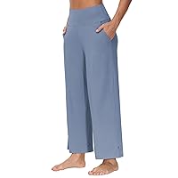 THE GYM PEOPLE Women’s High Waist Loose Comfy Wide Leg Palazzo Yoga Pants Tummy Control Lounge Workout Joggers