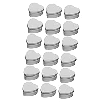 BESTOYARD 18 Pcs Essential Oil Jar Tea Leaf Tin Candle Jars with Lids Candle Storage Jar Tea Assortment Gift Decorative Candle Tins Wedding Candle Tinplate Candle Container Heart-Shaped Clip