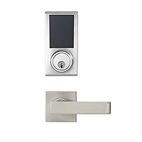 Grade 3 Electronic Touchscreen Deadbolt Door Lock with Passage Lever - Satin Nickel