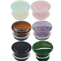 Set of 6 Pairs Single Flare Stone Ear Plugs Silicone O-Ring Expander Gauges 8ga - 5/8 inch E554