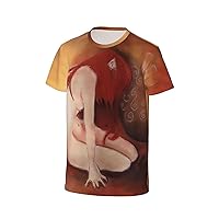 Anime Elfen Lied Lucy T Shirt Man's Casual Tee Summer Round Neckline Short Sleeve Tops