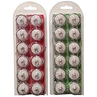 Bluedot Trading LED Battery Operated Submersible Tea Lights for Parties Wedding Decorations, Use Underwater ~ Battery-Operated LED Lights, Red and Green, 24-Pack