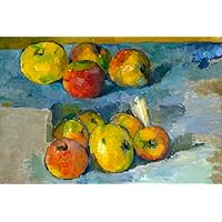 TopVintagePosters APPLES STILL LIFE FRUIT FOOD FRENCH PAINTING BY PAUL CEZANNE REPRODUCTION (12” X 16” IMAGE SIZE CANVAS)