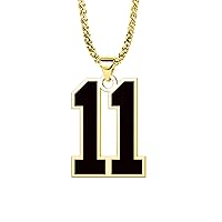 Gold Number Chain Necklace for Men Boy from 1 to 99 Baseball Jersey Stainless Steel Number Pendant Sport Gift
