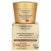 Vitex Bielita Hyaluron Gold Multi-Active Lifting Cream for Face & Eyelids 40+, Day/Night