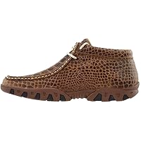 Italia Womens Print Crocodile Belly Rogue Chukka Casual Boots Ankle - Brown