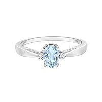 0.50 Cts Tapered Shank Blue Aquamarine Gemstone Solitaire Ring 9K Gold Ring