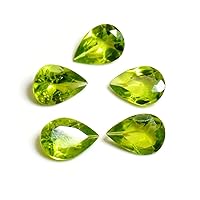 Brand 11X7 MM Genuine Peridot Loose Gemstone Pear Shape Faceted Stone for Art and Craft Supply