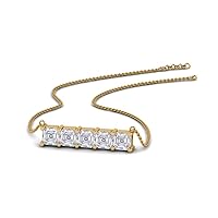 0.75 Ct Asscher Cut White CZ Diamond Pendant for Women's In 14K Yellow Gold Plated 18