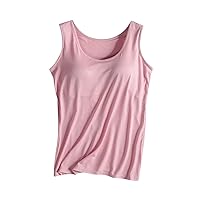 Summer Basic Tank Tops Women Built in Bras Comfy Modal Loungewear T-Shirts Casual Sleeveless Workout Yoga Shirts