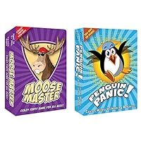 Moose Master and Penguin Panic 2 Pack Bundle - Party Card Games - Have Fun Making Your Friends Laugh - for Fun People Looking for a Hilarious Night in a Box