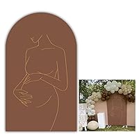 Brown Arched Fabric Backdrop Covers for Pregnancy Party Photography Background 2.2x5FT Pregnant Woman Arch Stand Stretchy Covers Baby Shower Decor Props