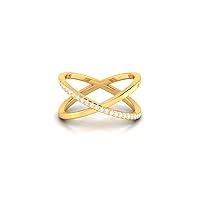 GEMHUB 0. Ct Round Shape Lab Created G VS1 Diamond Half Eternity Bridal Wedding Ring 14k Yellow Gold Size 4 5 71