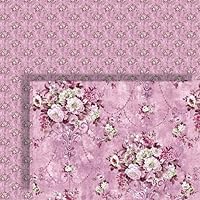 Melody Jane Dolls Houses Dollhouse Wallpaper Victorian Pink 1/2 inch 1:24 Scale Miniature Print 597