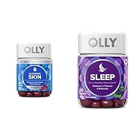 OLLY Skin Plumping & Sleep Support Gummy Bundle with Hyaluronic Acid, Collagen, Melatonin, 25-Day Supply