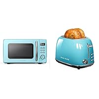 Galanz Retro Microwave Oven and Toaster Bundle | Prepare Meals with Ease