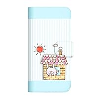 mitas Xperia 10 II SO-41A Case Notebook Type Line Stamp Design (485) Handwritten Animal Vol. 3: Rabbit and House D SC-4161-D/SO-41A