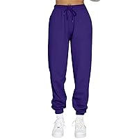 FUPODD Elegant Jogging Bottoms Women's with Cuffs, Stretch Trousers, Women's Plain Cargo Trousers, Women's Baggy High Waist Thermal Trousers, Women's Sports Long with Drawstring, Training Trousers,