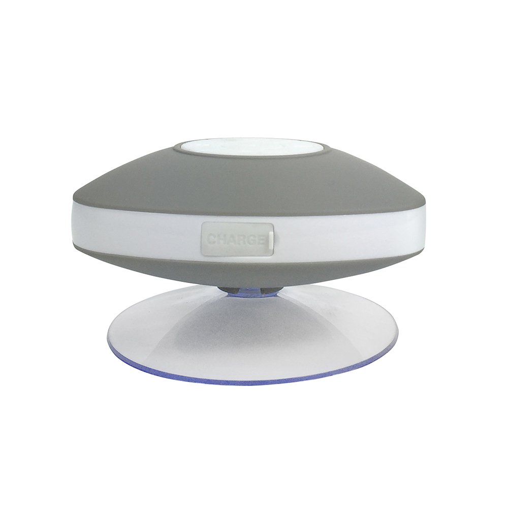 BeU Bluetooth Suction Wireless Shower Speaker, Grey