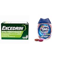 Extra Strength 200 Caplets Headache Relief & TUMS 60 Count Chewable Heartburn Relief
