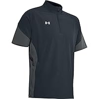 Under Armour Boys Squad Short Sleeve 1/4 Zip Pullover Steel Youth XL