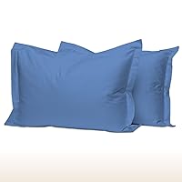 Pizuna Cotton King Pillow Sham Royal Blue, 400 Thread Count 100% Long Staple Combed Cotton Sateen Weave Cooling Soft Pillow Covers King Size (Royal Blue King Size Pillow Sham - 2PC)