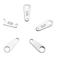 100pcs Adabele Authentic 925 Sterling Silver 8.5mm Small Teardrop Chain Tab Link End Tags Clasp Connector Hypoallergenic Nickel Free for Jewelry Making SS329-1