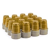 100ct 2oz. Mini Gold Shot Cups, Disposable and Small Size Perfect for Party, Tastings, Sample and More