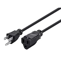 Monoprice 6ft 16AWG Power Extension Cord Cable - SJT 16/3C NEMA 5-15P TO NEMA 5-15R (13A/125V) AP301+SP506 - Black