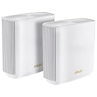 ASUS ZenWiFi XT9 AX7800 Set of 2 White Combinable Router (Tethering as 4G and 5G Router Replacement, Whole-Home Tri-Band AI Mesh WiFi 6 Router System, 2.5G Port, Coverage of up to 530 m²/6+ Rooms)