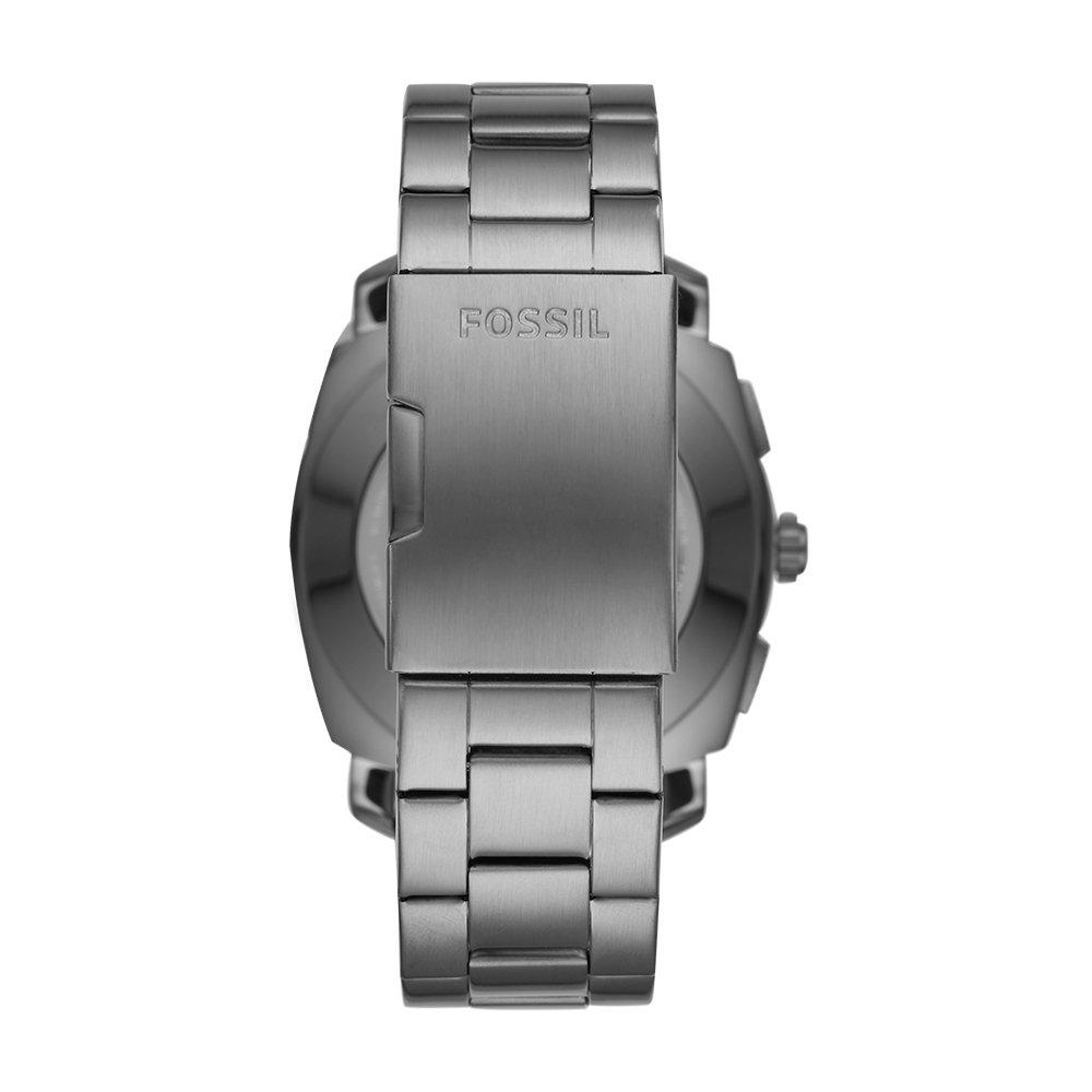 Fossil Men's 45mm Machine Stainless Steel Hybrid Smart Watch, Color: Smoke (Model: FTW1166)