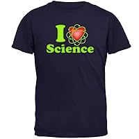 Old Glory I Heart Science Atom Mens T Shirt Navy MD