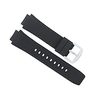 Ewatchparts SILICON RUBBER BAND STRAP COMPATIBLE WITH IWC 35380 353804 DUAL CROWN AQUATIMER BLACK