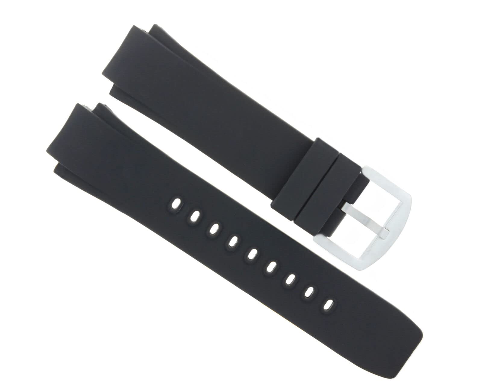 Ewatchparts SILICON RUBBER BAND STRAP FOR IWC 35380 353804 DUAL CROWN AQUATIMER BLACK