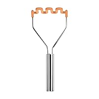 Tovolo Silicone Potato Masher (Apricot) - Meat Masher/Food Prep Tool with Ergonomic Design | High Heat Resistant | Non-Stick Kitchen Utensil